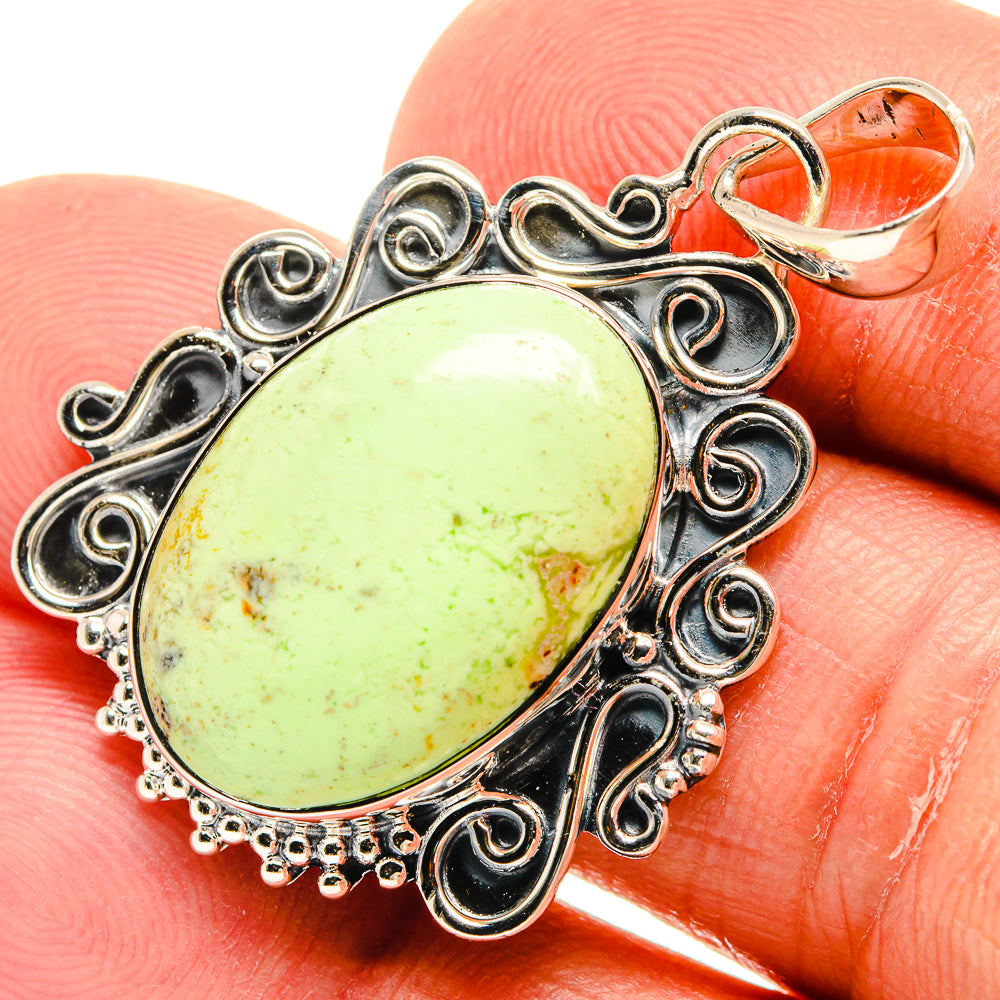 Lemon Chrysoprase Pendants handcrafted by Anasilvercos - PD24640
