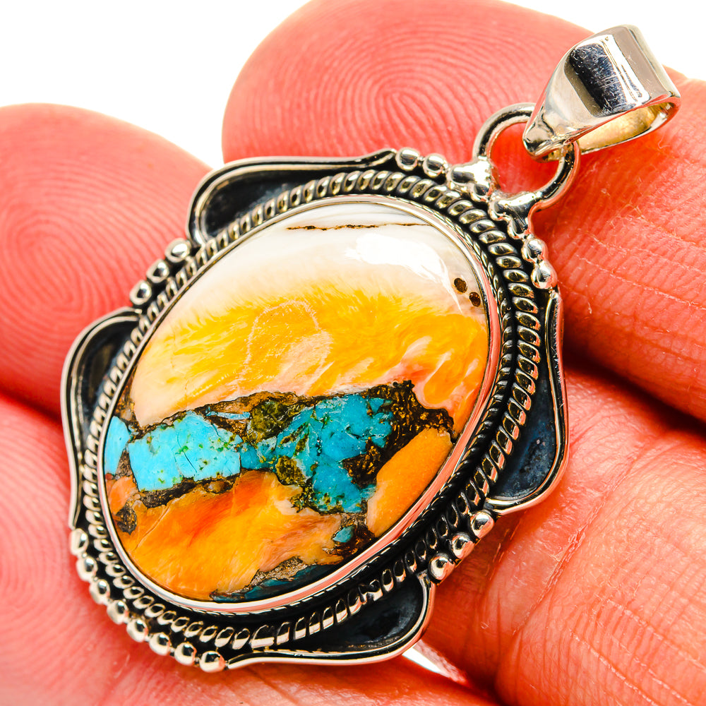 Spiny Oyster Turquoise Pendants handcrafted by Anasilvercos - PD24686