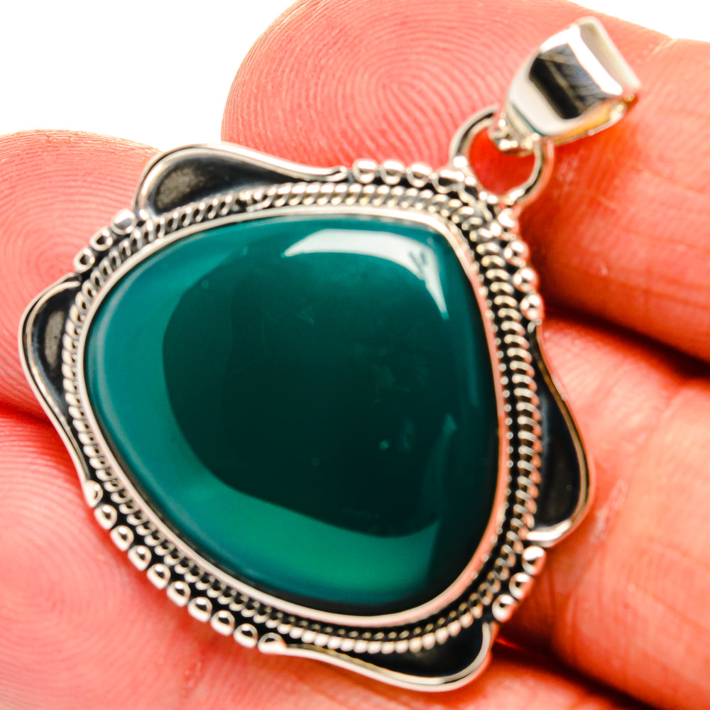 Green Onyx Pendants handcrafted by Anasilvercos - PD24706