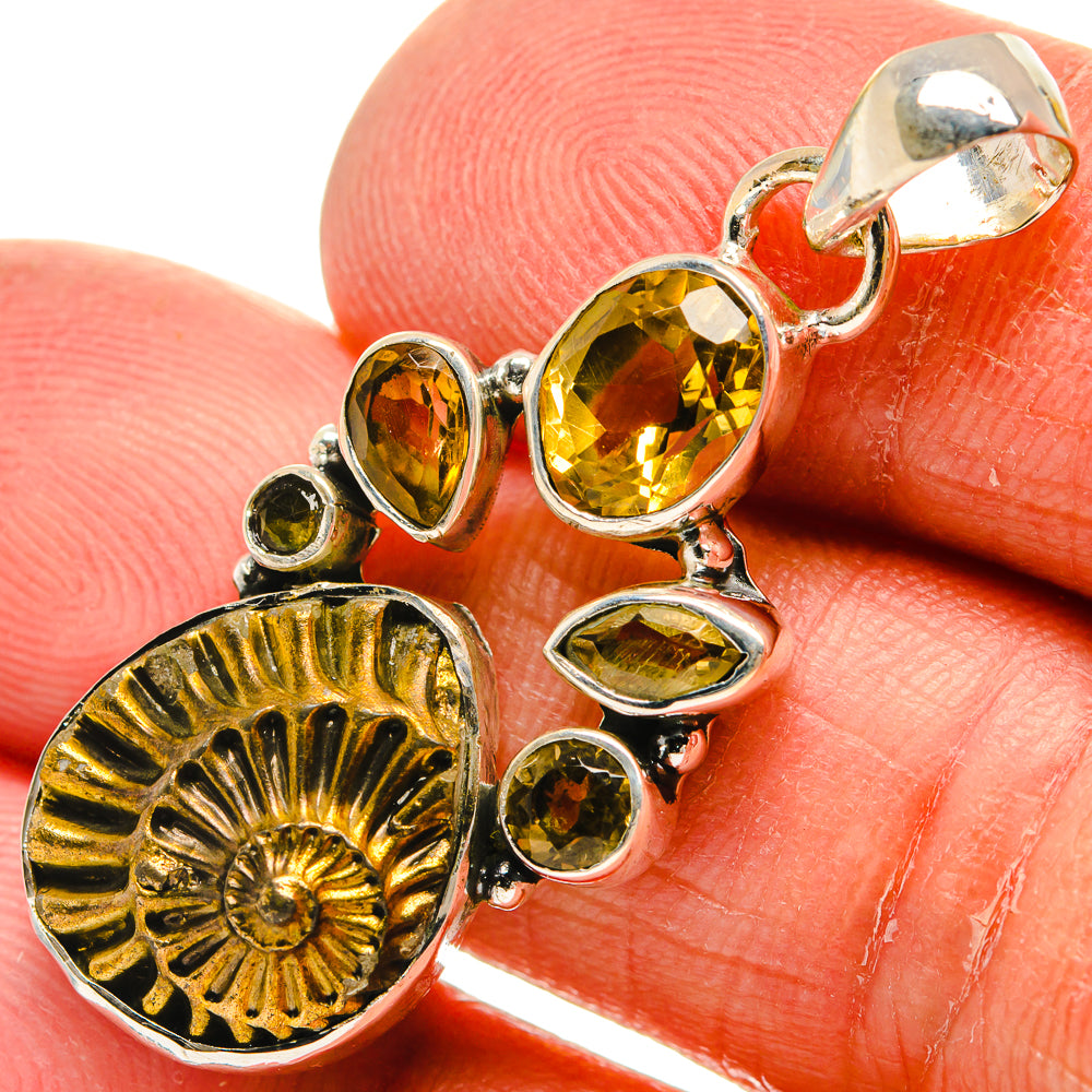 Pyrite Fossil Pendants handcrafted by Anasilvercos - PD24732