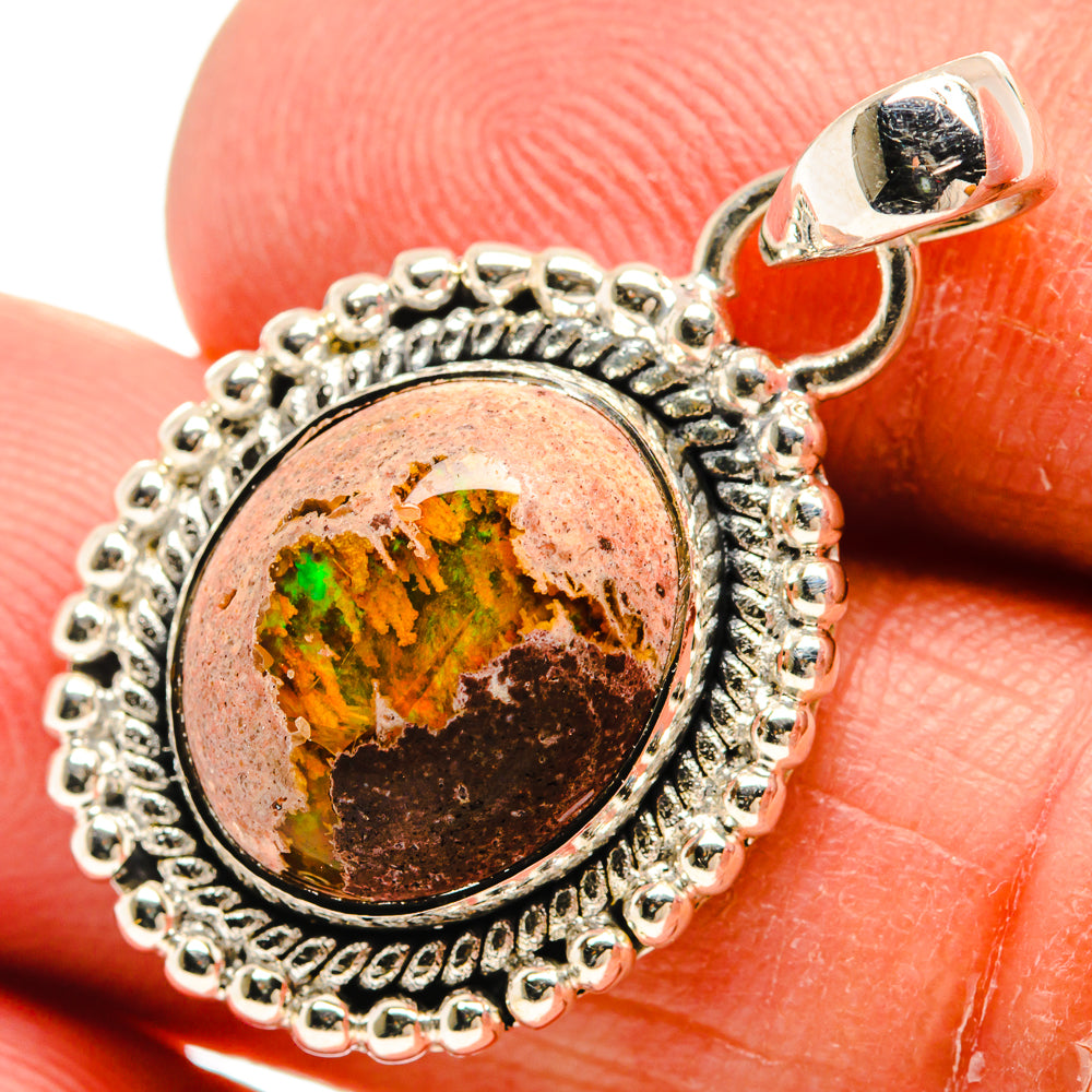 Mexican Fire Opal Pendants handcrafted by Anasilvercos - PD24737