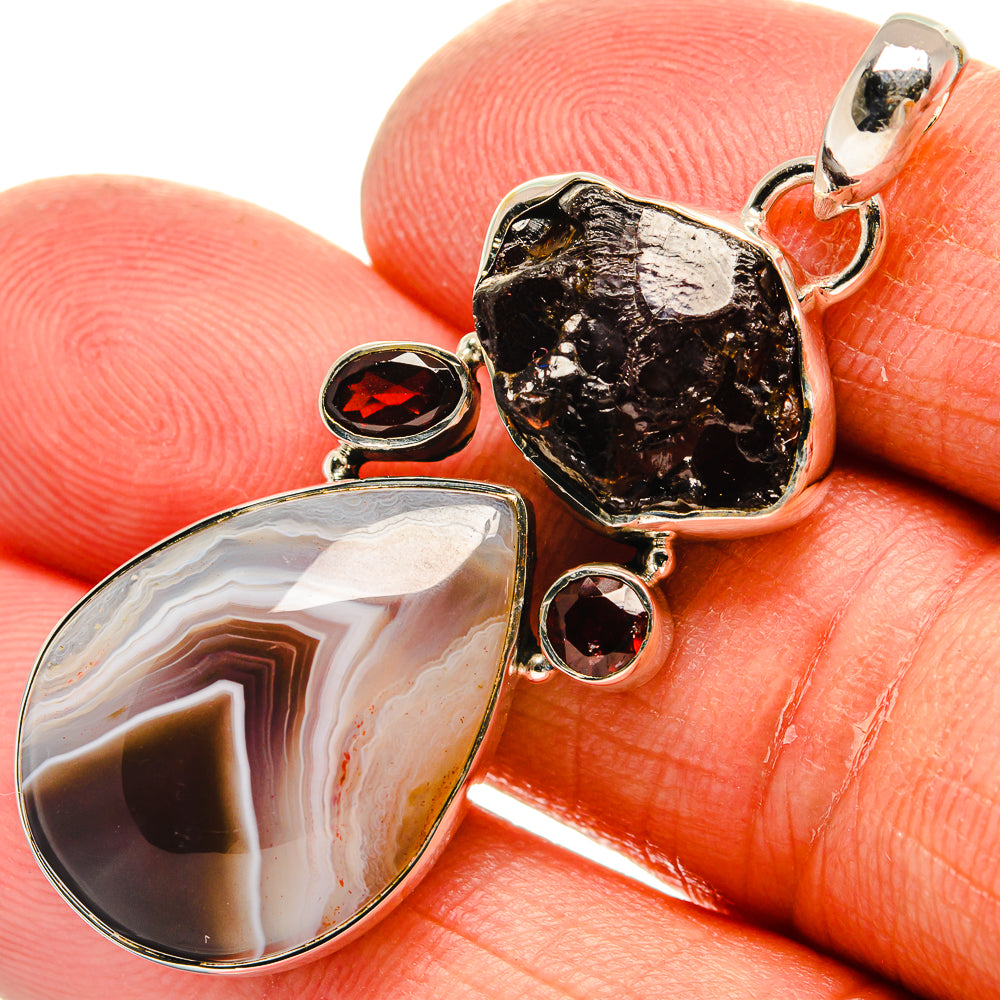 Botswana Agate Pendants handcrafted by Anasilvercos - PD24781