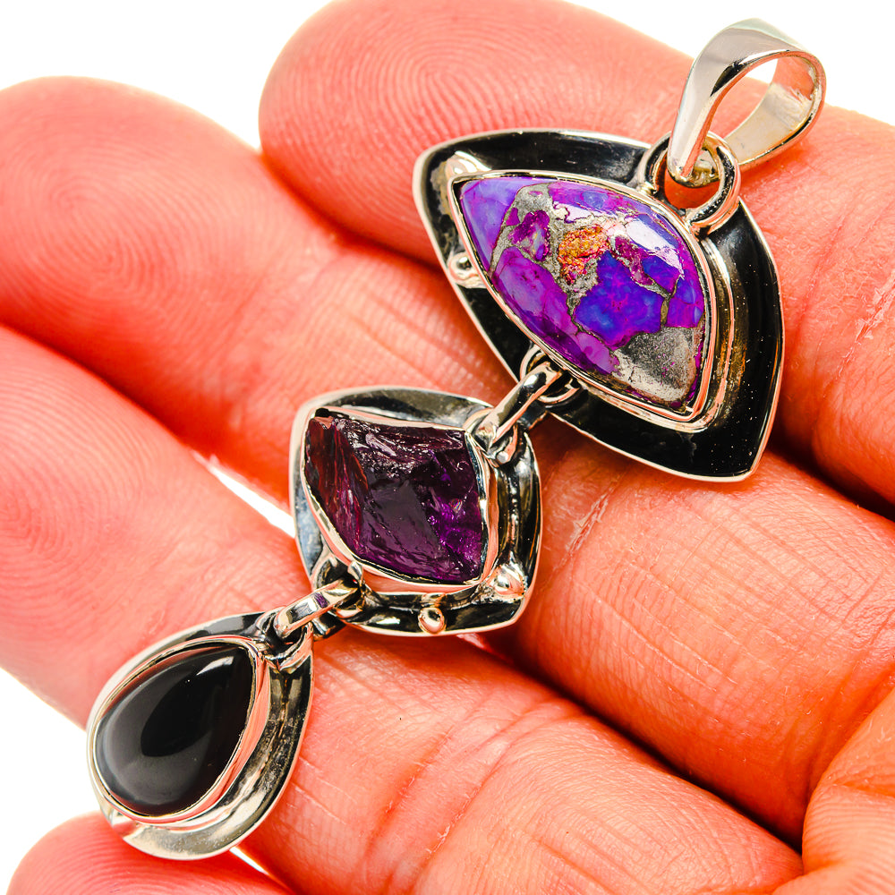 Purple Copper Composite Turquoise Pendants handcrafted by Anasilvercos - PD24783
