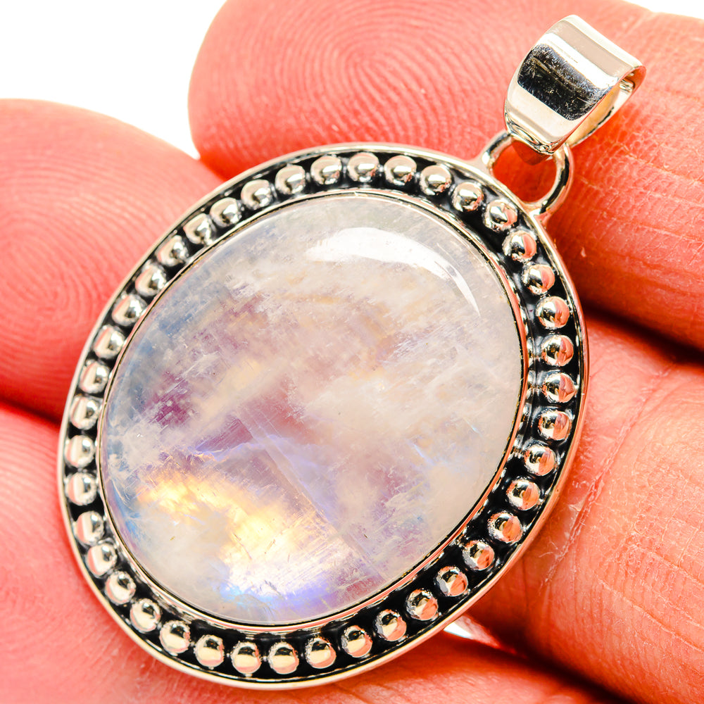 Rainbow Moonstone Pendants handcrafted by Anasilvercos - PD24800
