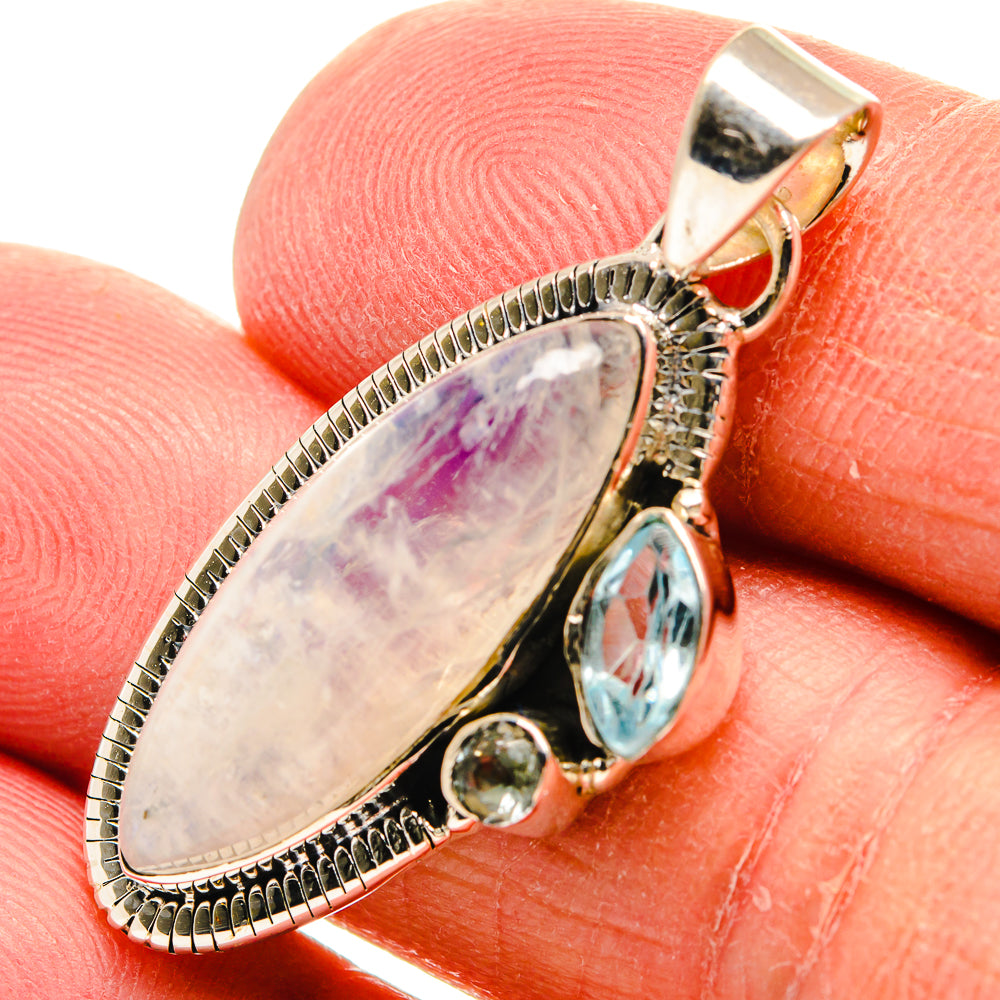 Rainbow Moonstone Pendants handcrafted by Anasilvercos - PD24802