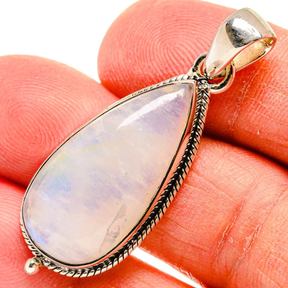 Rainbow Moonstone Pendants handcrafted by Anasilvercos - PD24803