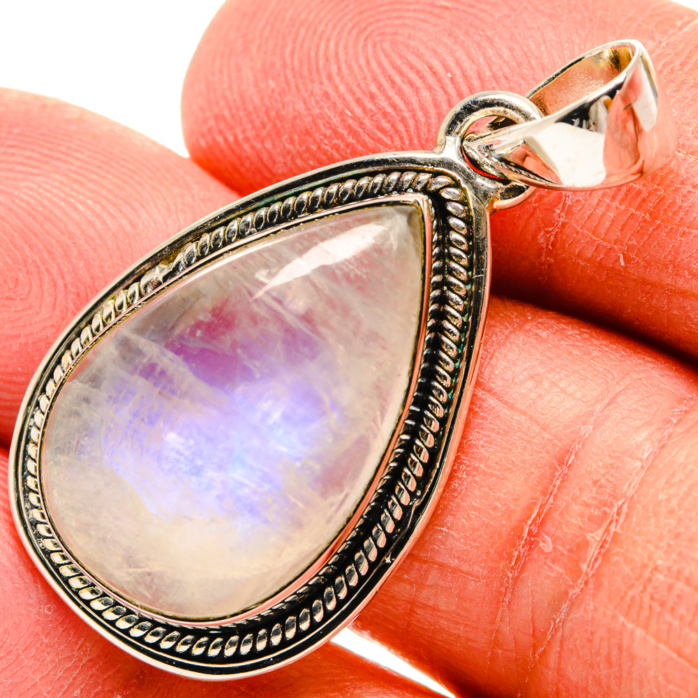 Rainbow Moonstone Pendants handcrafted by Anasilvercos - PD24804