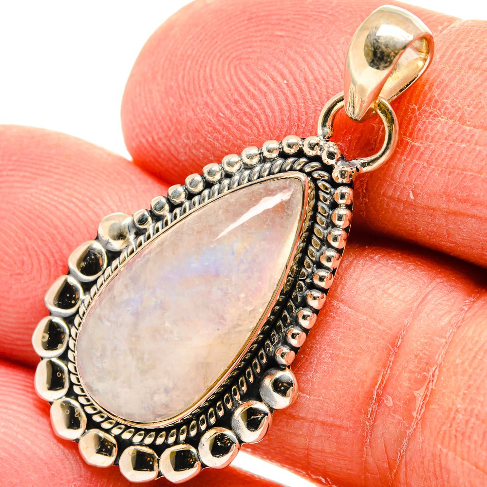 Rainbow Moonstone Pendants handcrafted by Anasilvercos - PD24805
