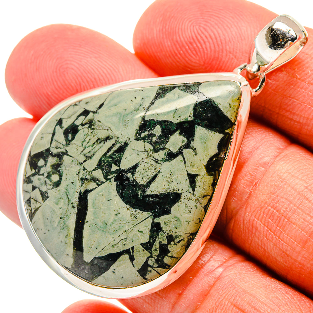 Brecciated Green Jasper Pendants handcrafted by Anasilvercos - PD24822