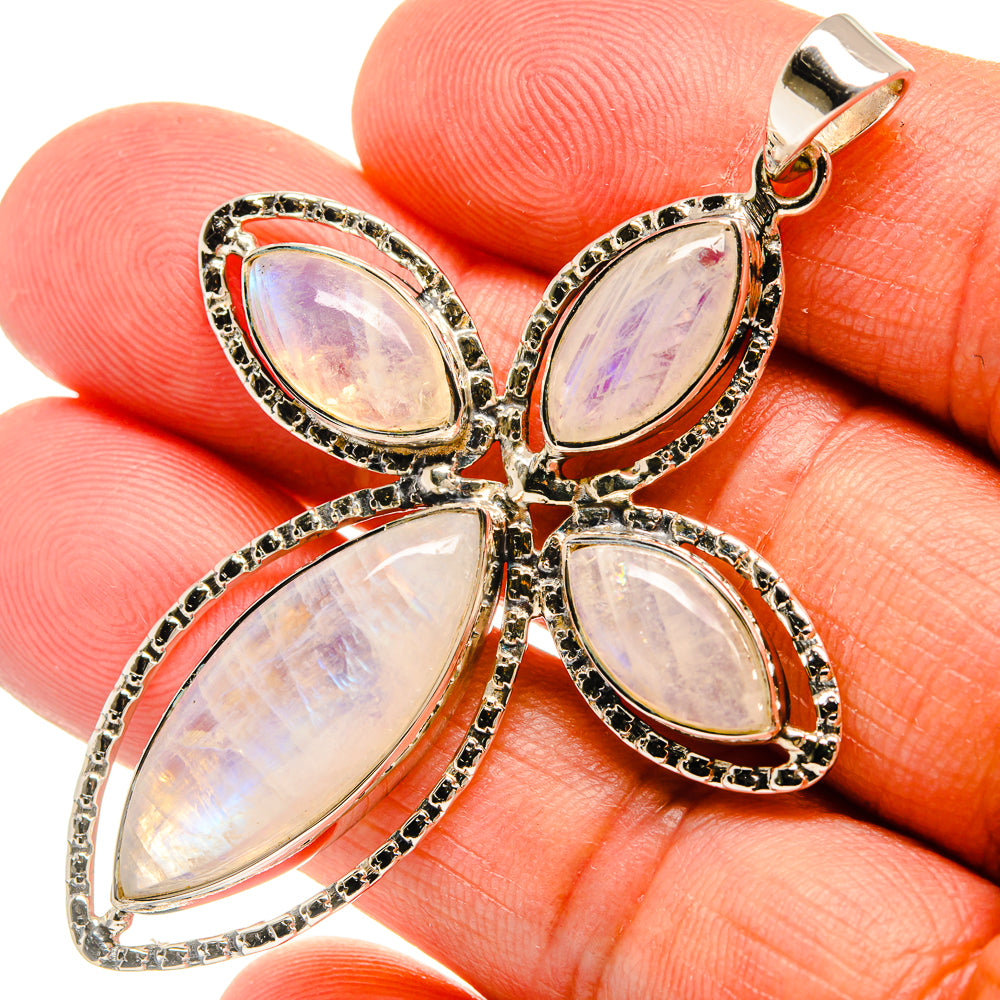 Rainbow Moonstone Pendants handcrafted by Anasilvercos - PD24842