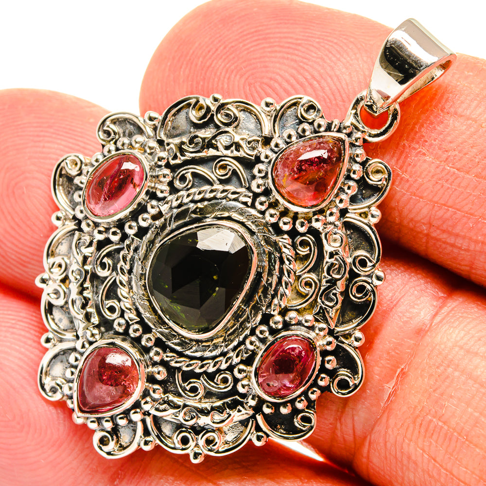 Green Tourmaline Pendants handcrafted by Anasilvercos - PD24856