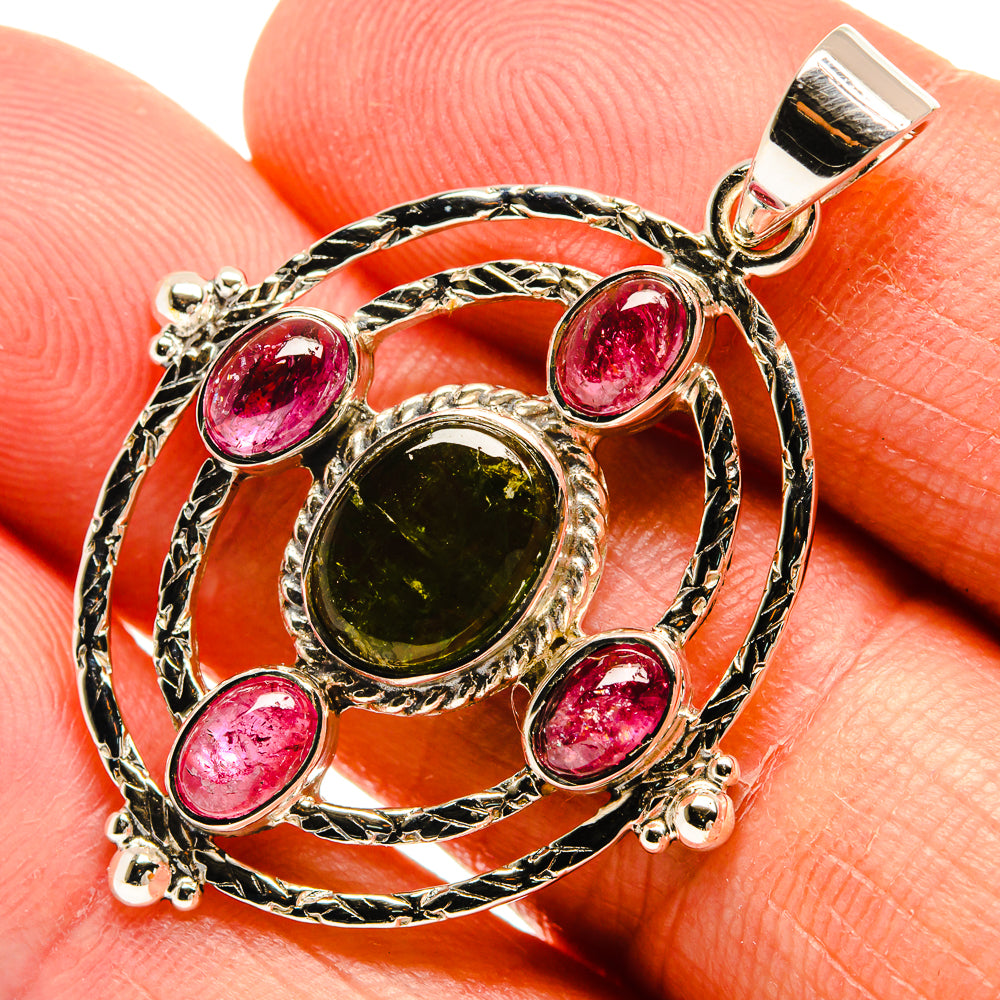Green Tourmaline Pendants handcrafted by Anasilvercos - PD24857