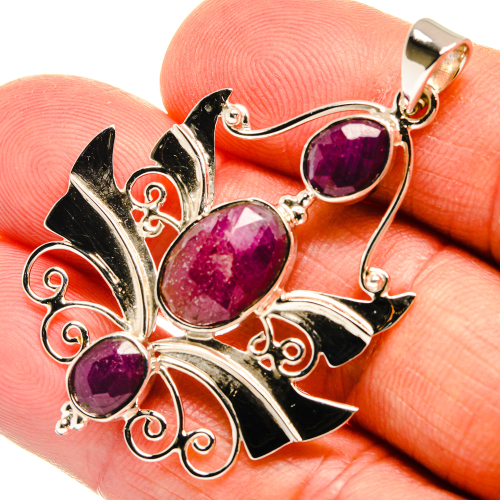 Ruby Pendants handcrafted by Anasilvercos - PD24859