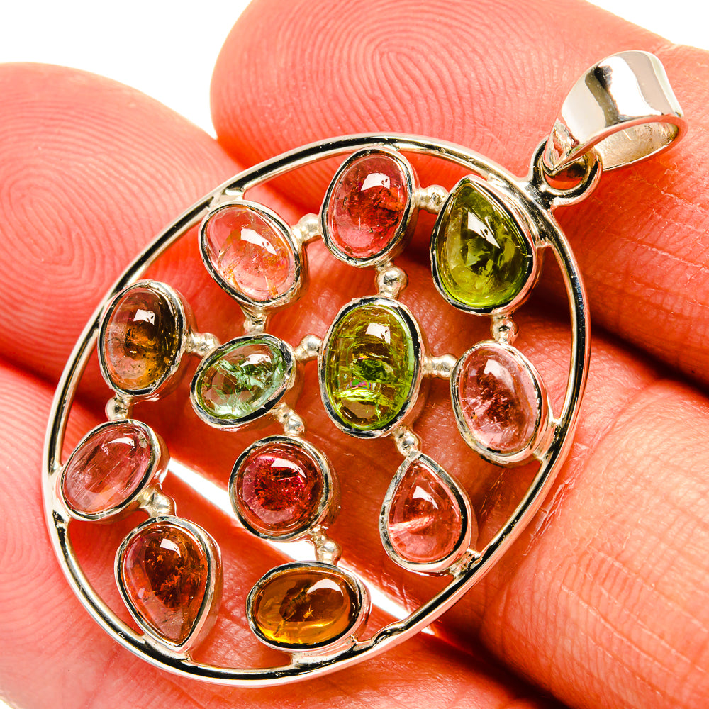 Green Tourmaline Pendants handcrafted by Anasilvercos - PD24862