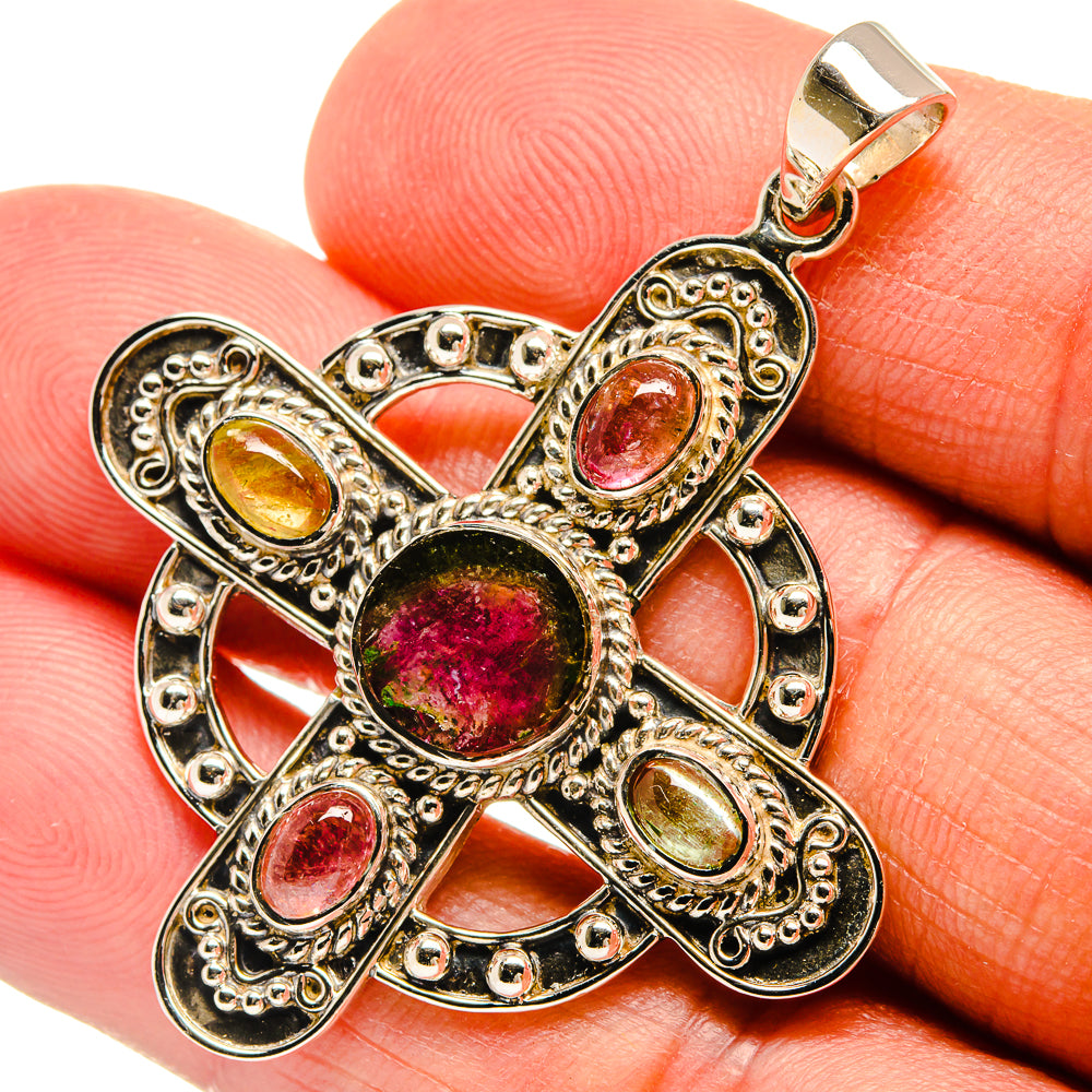 Green Tourmaline Pendants handcrafted by Anasilvercos - PD24863