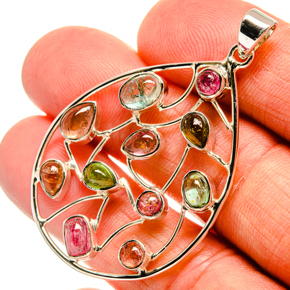 Green Tourmaline Pendants handcrafted by Anasilvercos - PD24864