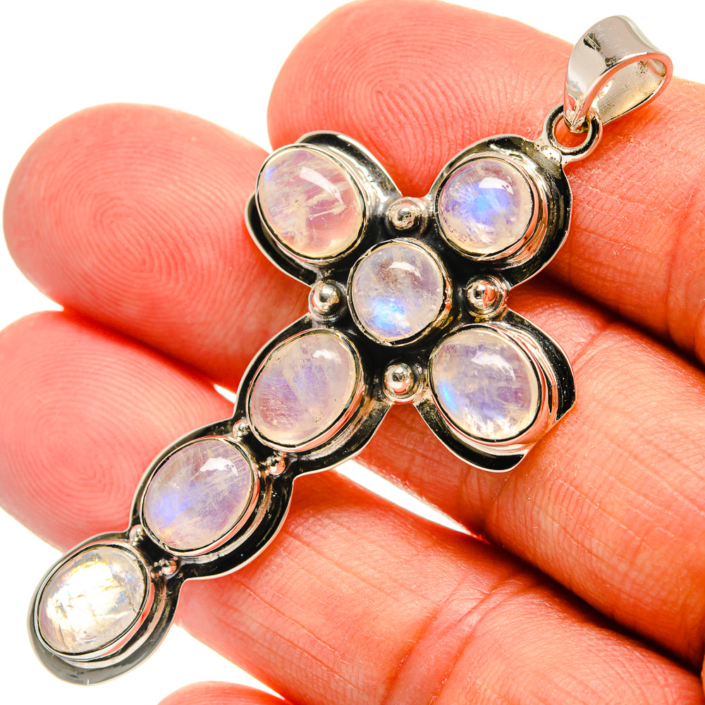 Rainbow Moonstone Pendants handcrafted by Anasilvercos - PD24873