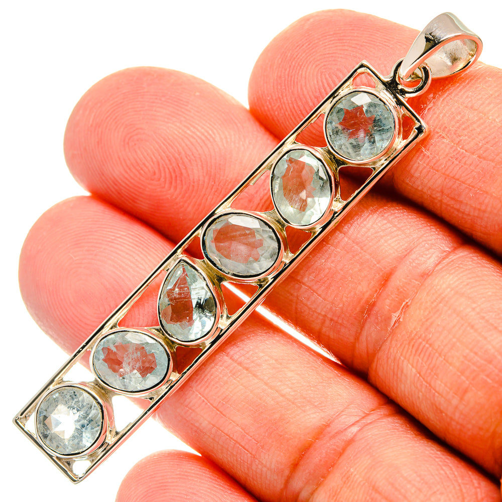 Blue Topaz Pendants handcrafted by Anasilvercos - PD24875