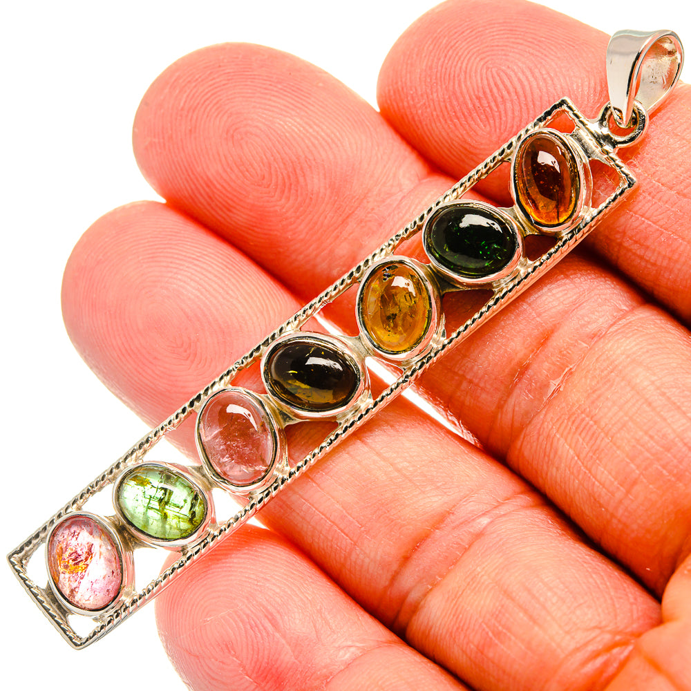 Green Tourmaline Pendants handcrafted by Anasilvercos - PD24877