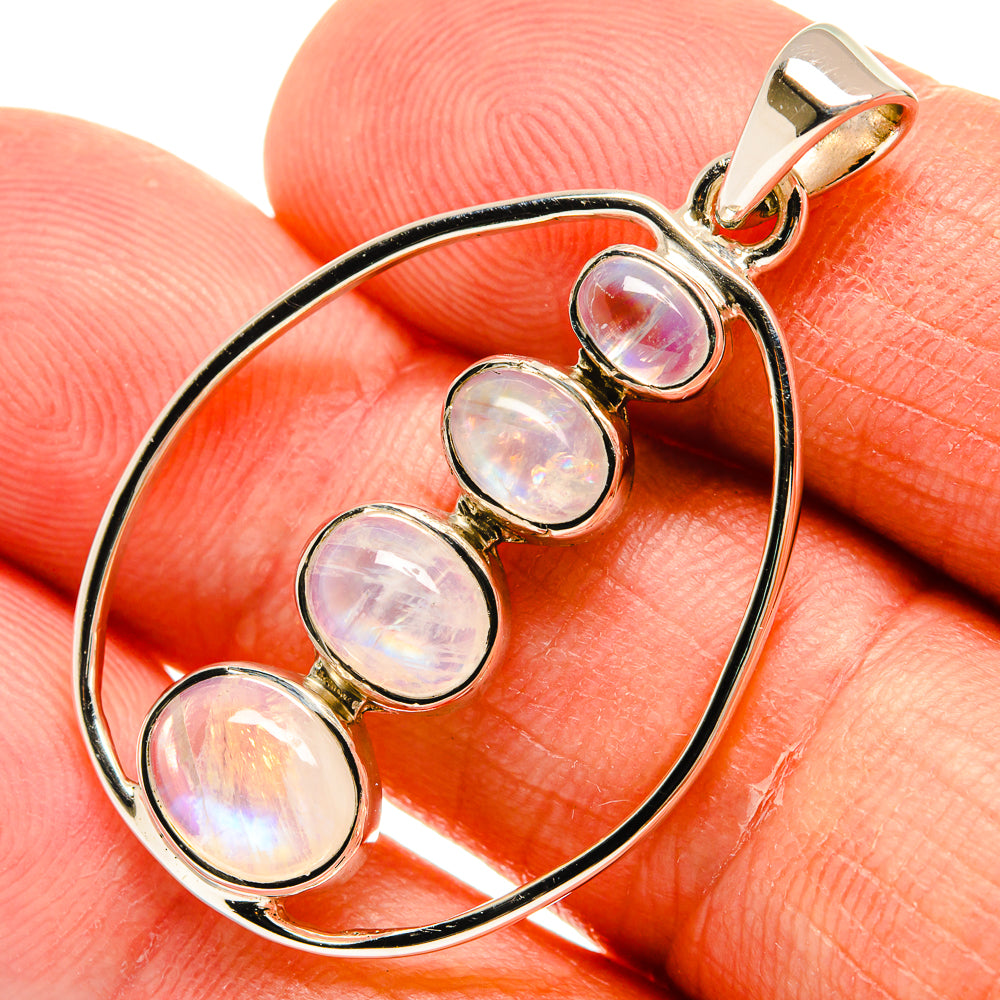 Rainbow Moonstone Pendants handcrafted by Anasilvercos - PD24883