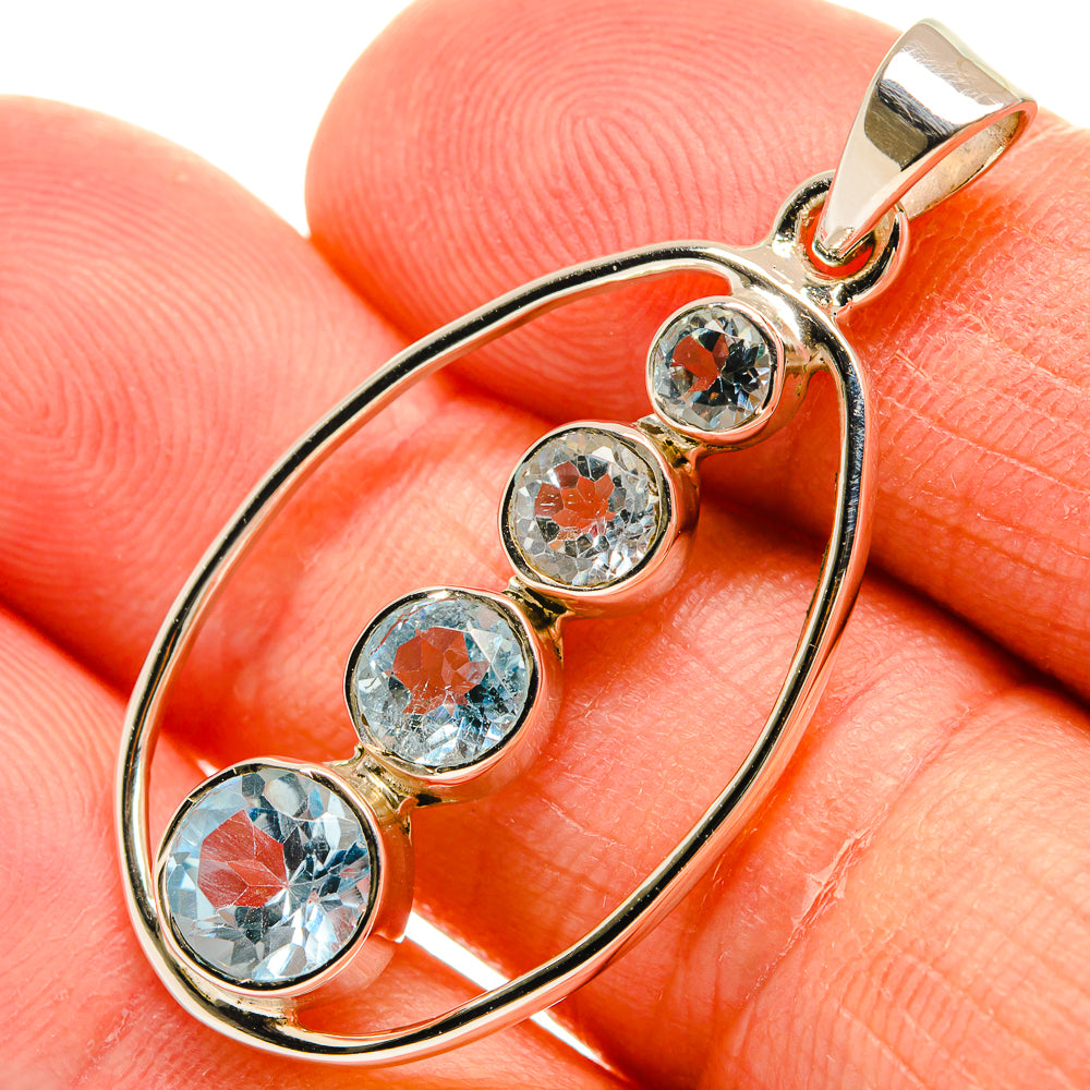 Blue Topaz Pendants handcrafted by Anasilvercos - PD24884