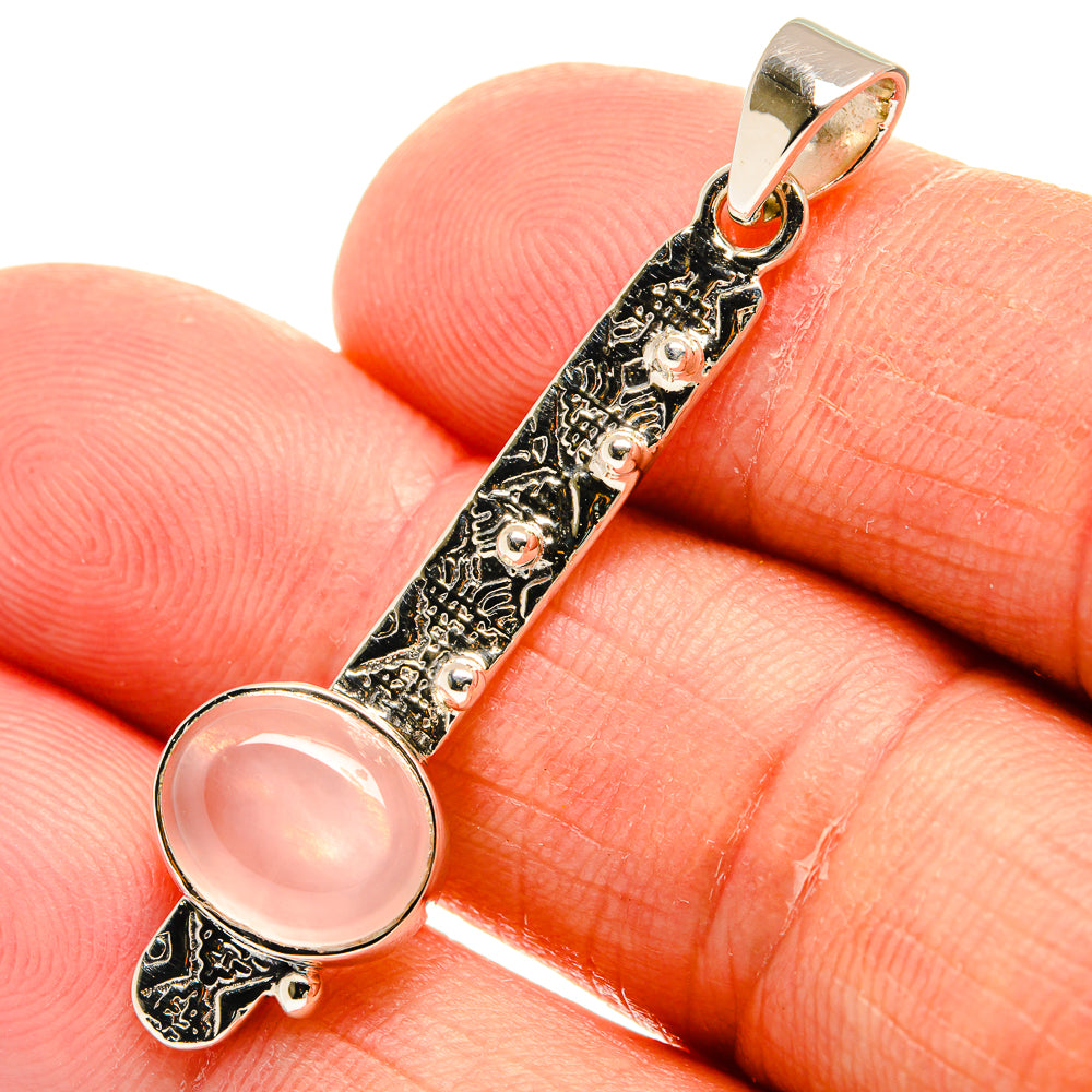 Rose Quartz Pendants handcrafted by Anasilvercos - PD24904