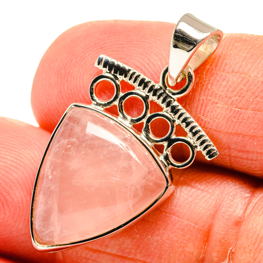 Rose Quartz Pendants handcrafted by Anasilvercos - PD24916