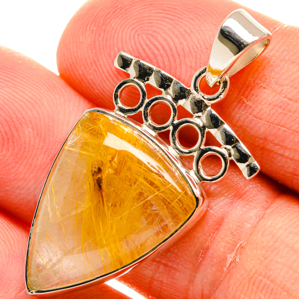Rutilated Quartz Pendants handcrafted by Anasilvercos - PD24920