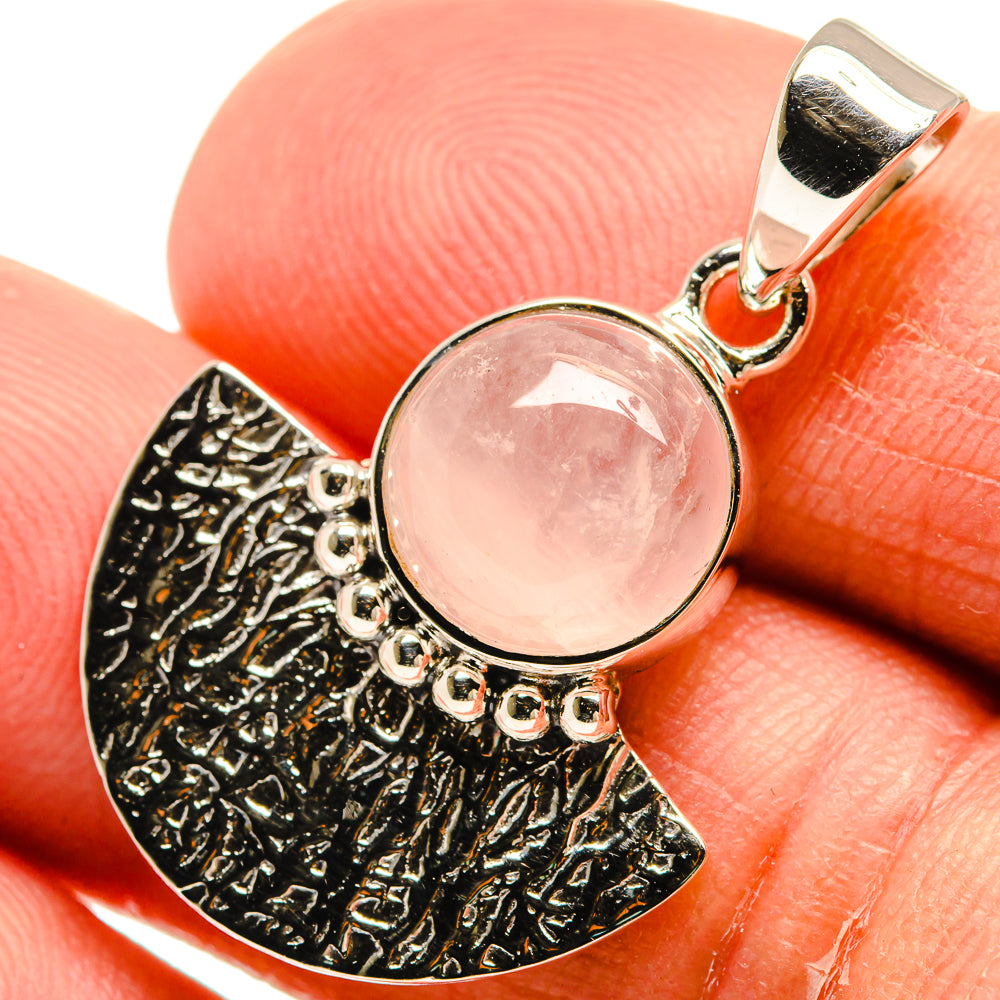 Rose Quartz Pendants handcrafted by Anasilvercos - PD24924