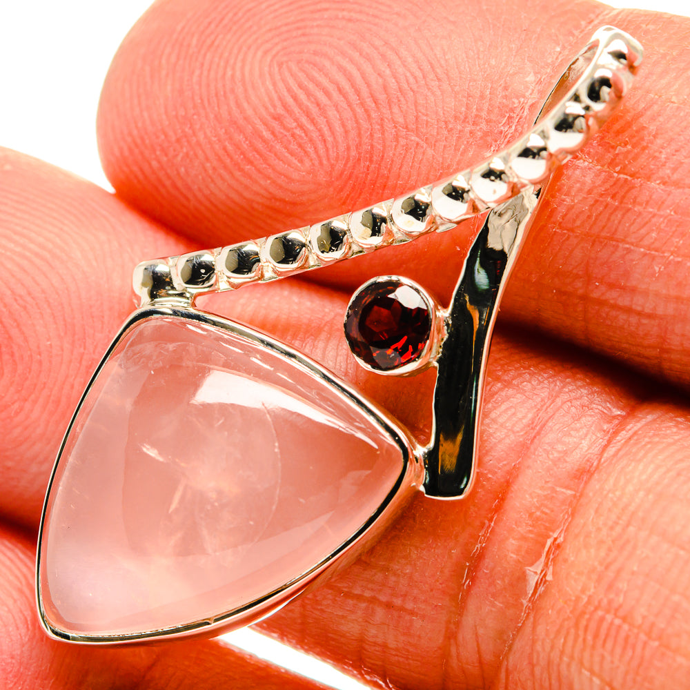 Rose Quartz Pendants handcrafted by Anasilvercos - PD24949