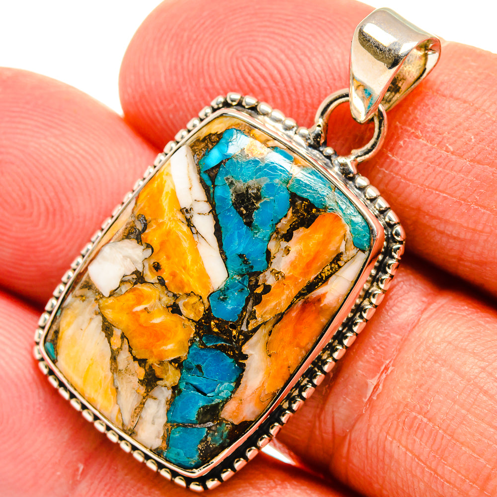 Spiny Oyster Turquoise Pendants handcrafted by Anasilvercos - PD24967