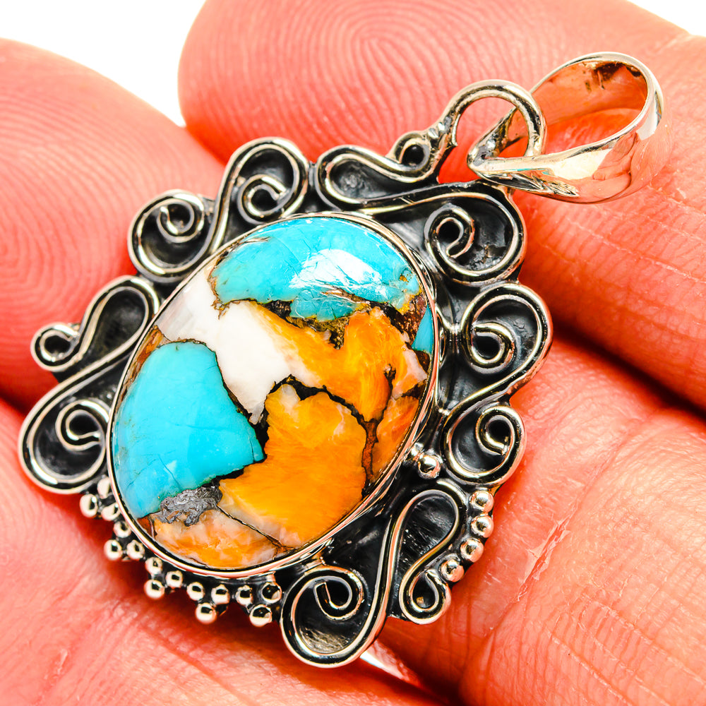 Spiny Oyster Turquoise Pendants handcrafted by Anasilvercos - PD24968