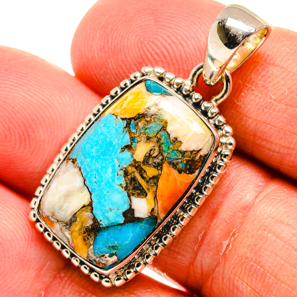 Spiny Oyster Turquoise Pendants handcrafted by Anasilvercos - PD24969