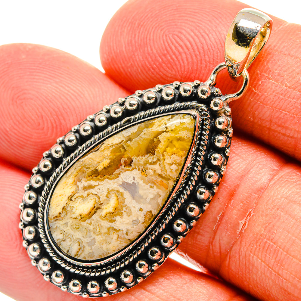 Plume Agate Pendants handcrafted by Anasilvercos - PD24983