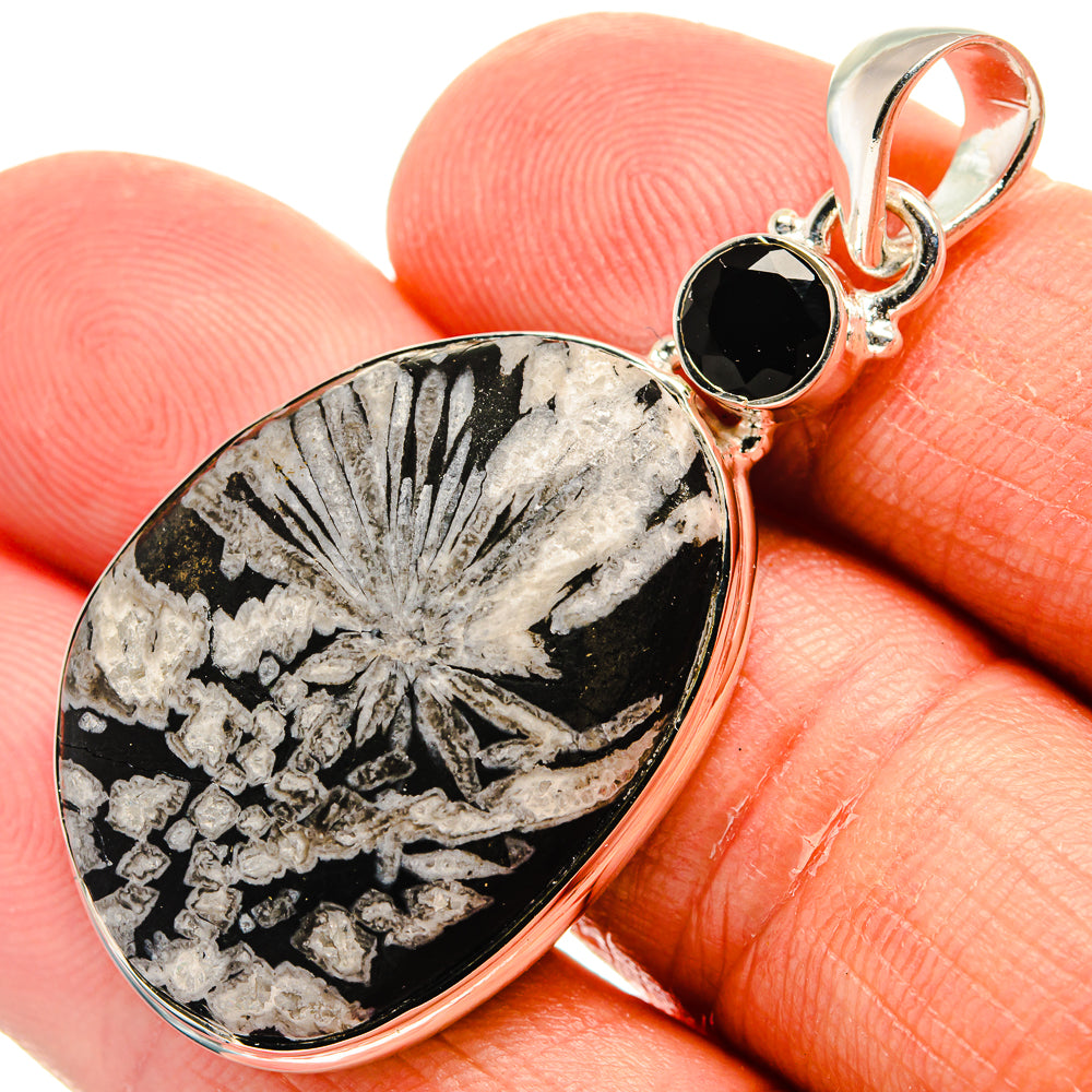 Chrysanthemum Stone Pendants handcrafted by Anasilvercos - PD25000