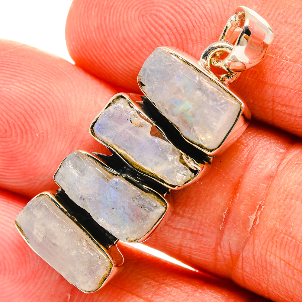 Rainbow Moonstone Pendants handcrafted by Anasilvercos - PD25003