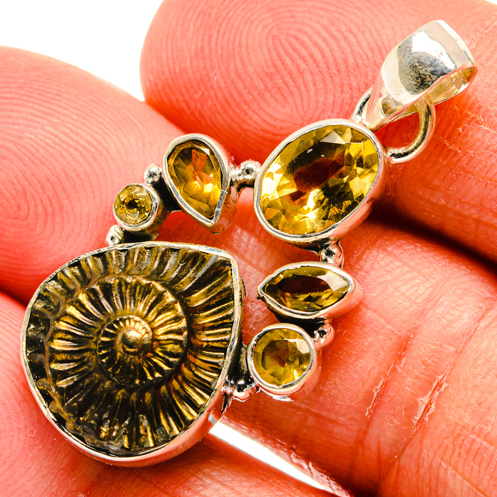 Pyrite Fossil Pendants handcrafted by Anasilvercos - PD25031