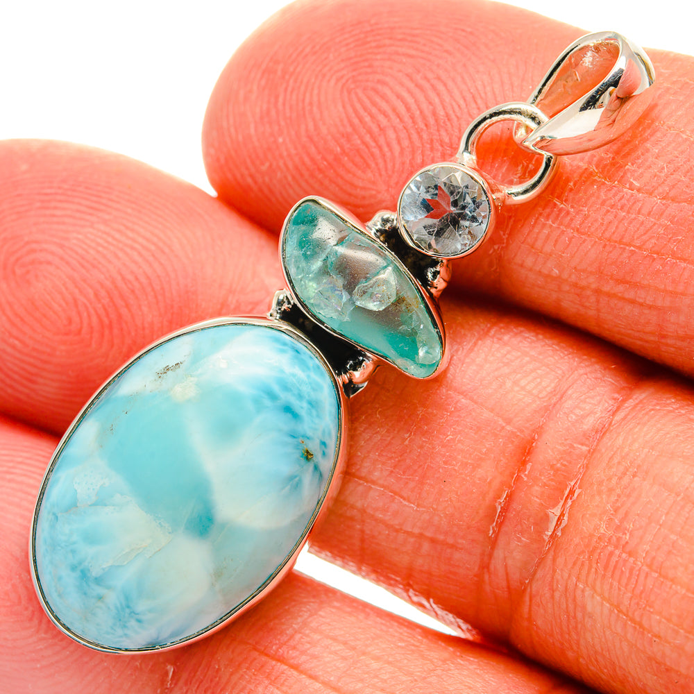 Larimar Pendants handcrafted by Anasilvercos - PD25036