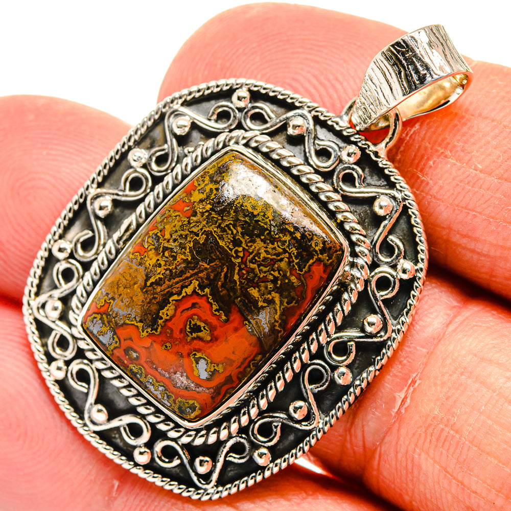 Moroccan Agate Pendants handcrafted by Anasilvercos - PD25051