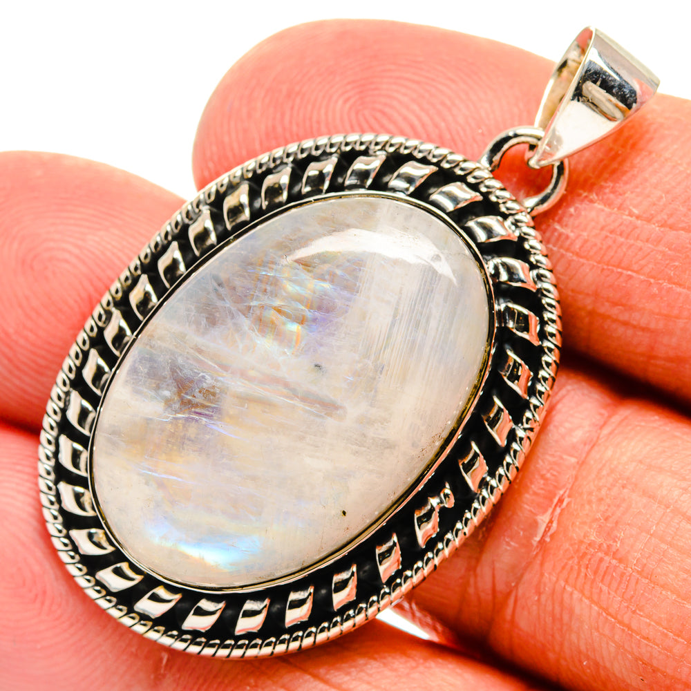 Rainbow Moonstone Pendants handcrafted by Anasilvercos - PD25069
