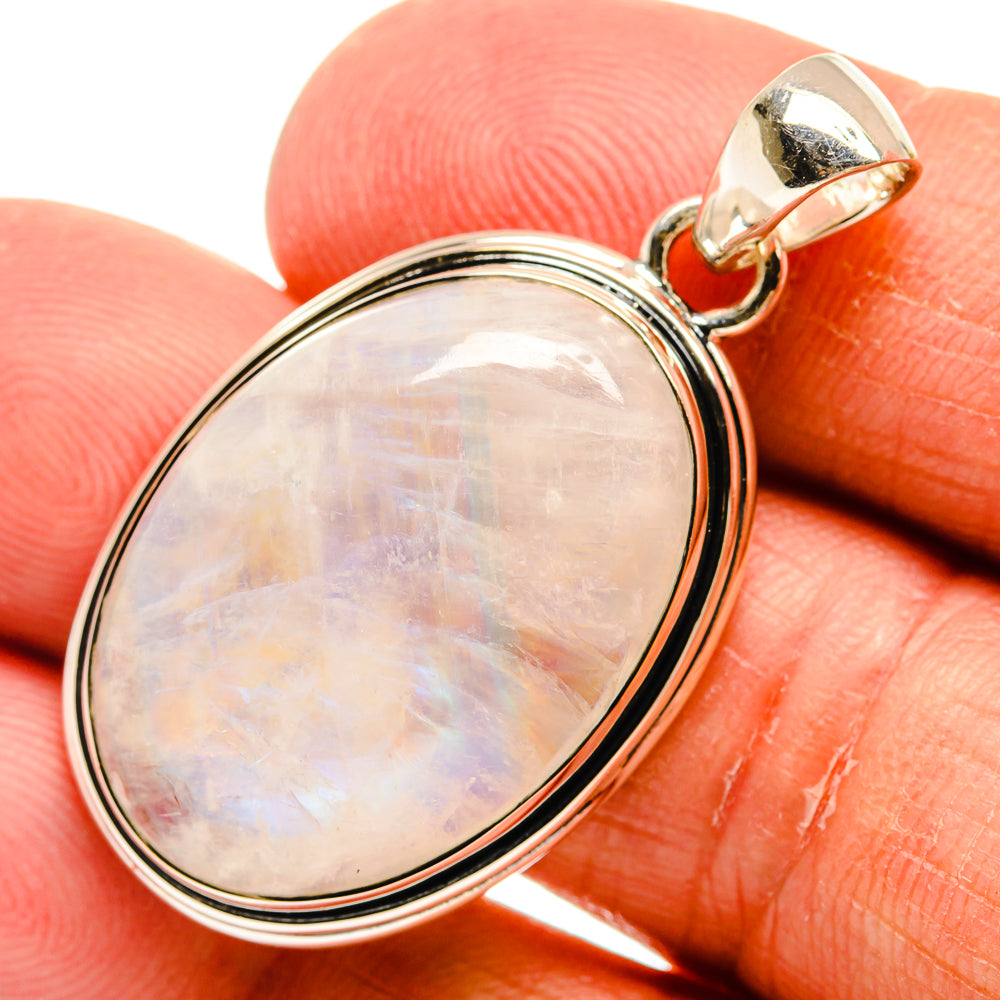 Rainbow Moonstone Pendants handcrafted by Anasilvercos - PD25070