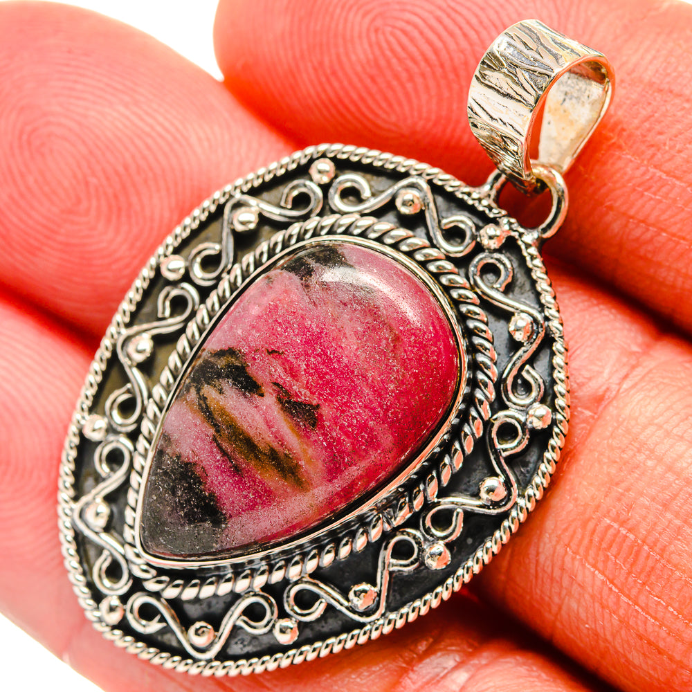 Rhodonite Pendants handcrafted by Anasilvercos - PD25075