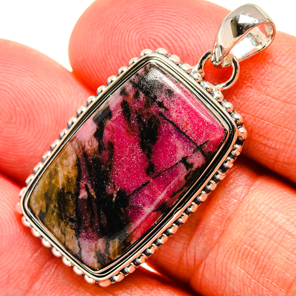 Rhodonite Pendants handcrafted by Anasilvercos - PD25078