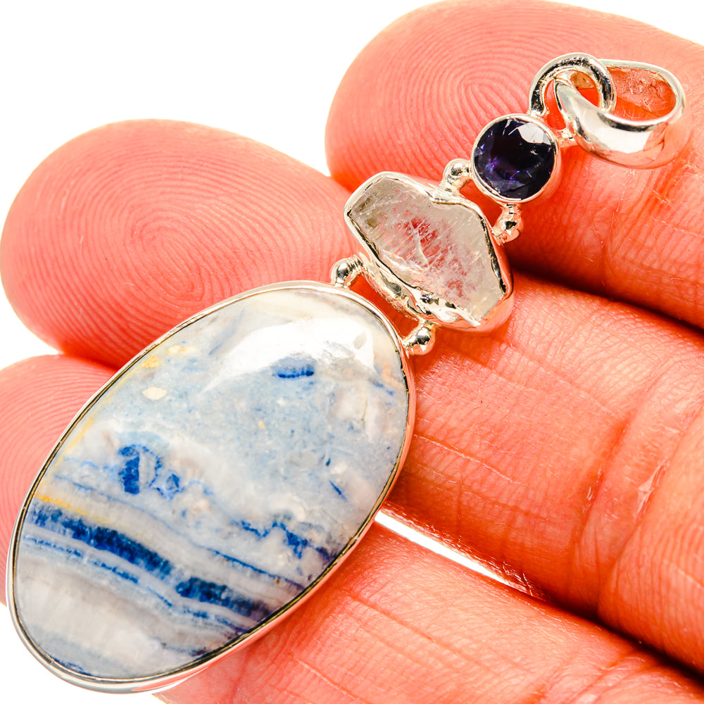 Blue Scheelite Pendants handcrafted by Anasilvercos - PD25114