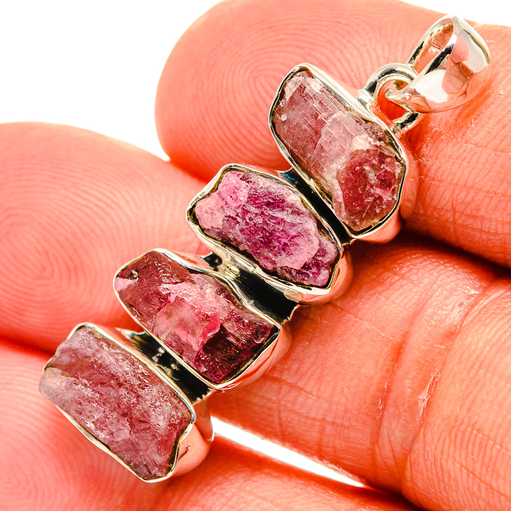Pink Tourmaline Pendants handcrafted by Anasilvercos - PD25125