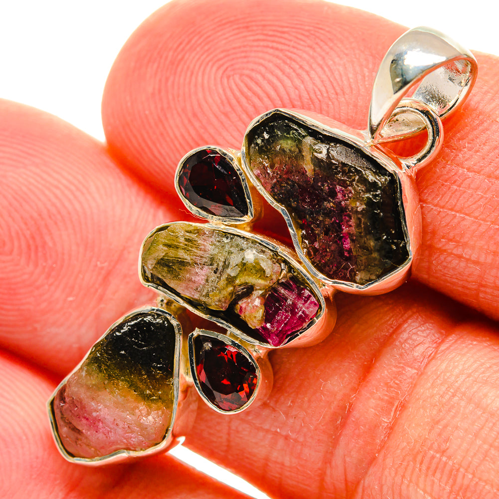 Watermelon Tourmaline Pendants handcrafted by Anasilvercos - PD25126