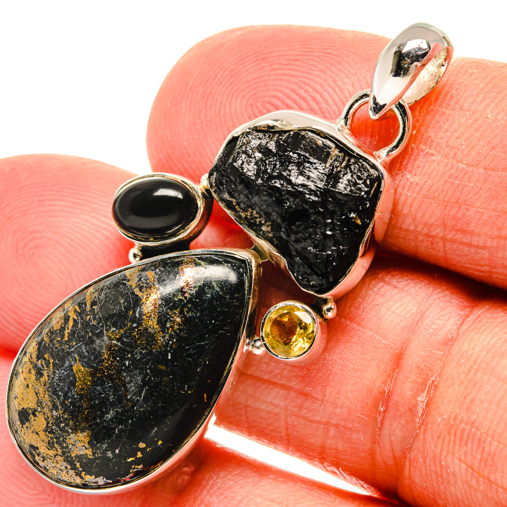 Pyrite Agate Pendants handcrafted by Anasilvercos - PD25137