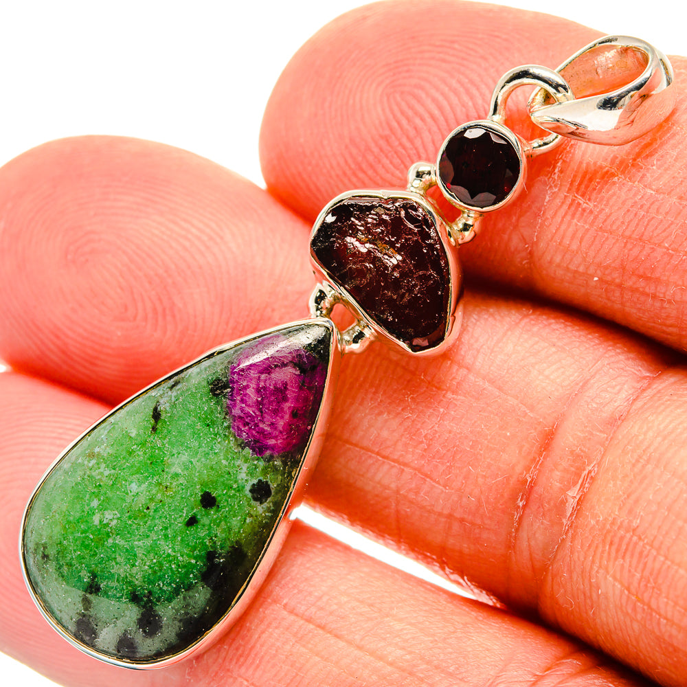 Ruby Zoisite Pendants handcrafted by Anasilvercos - PD25141