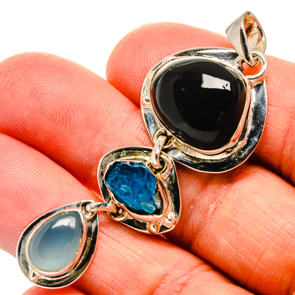 Black Onyx Pendants handcrafted by Anasilvercos - PD25155