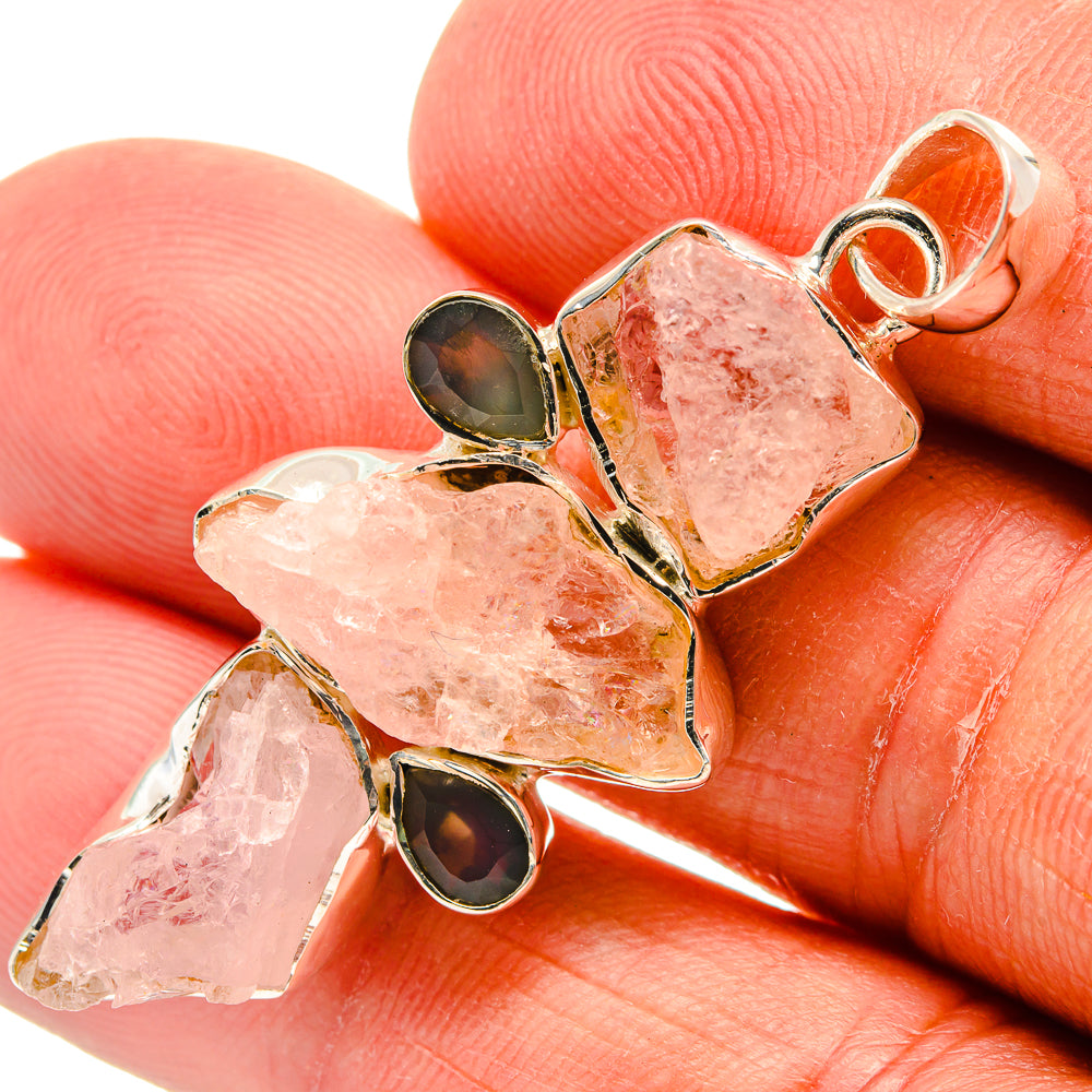 Rose Quartz Pendants handcrafted by Anasilvercos - PD25171